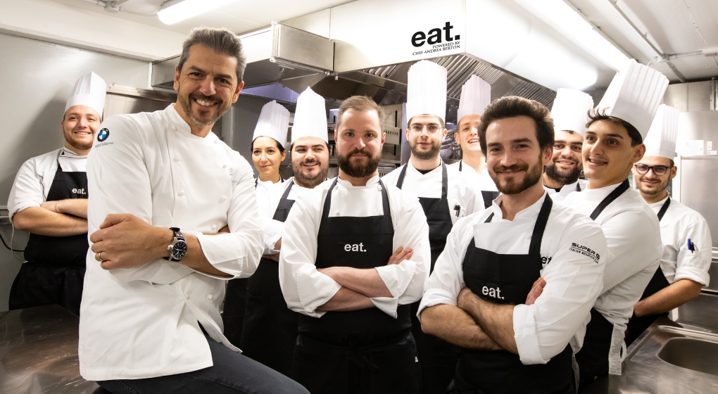 Andrea Berton chef and his team