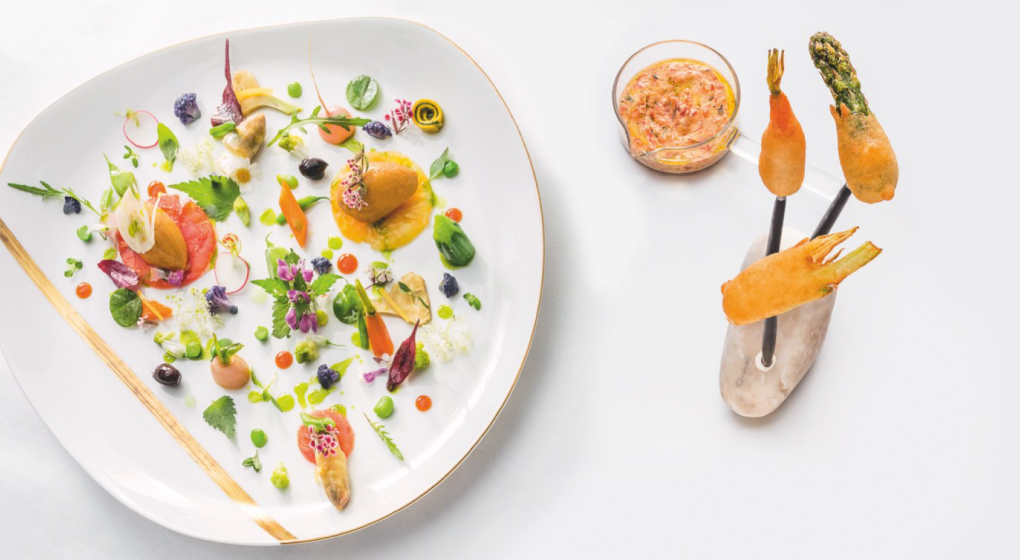 Chef Arnaud Donckele dishes