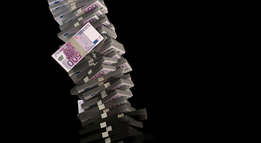 Euro pile of notes