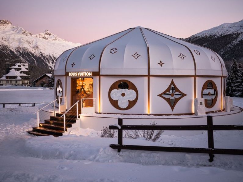 Discover the unique charm of Louis Vuitton Yurt in the snowy St. Moritz