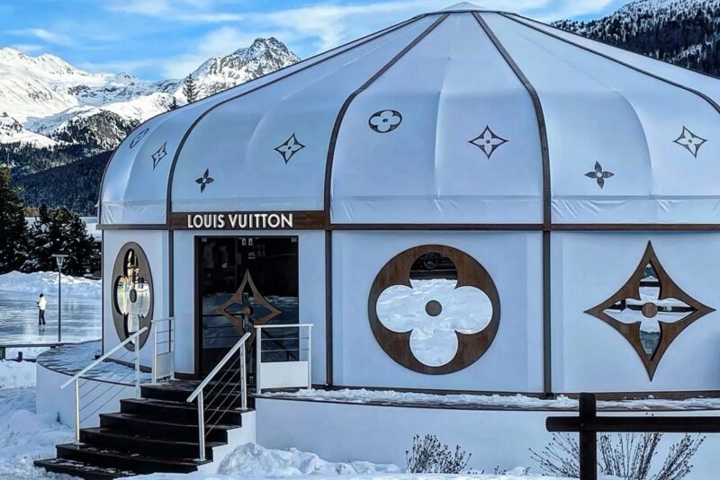 Discover the unique charm of Louis Vuitton Yurt in the snowy St