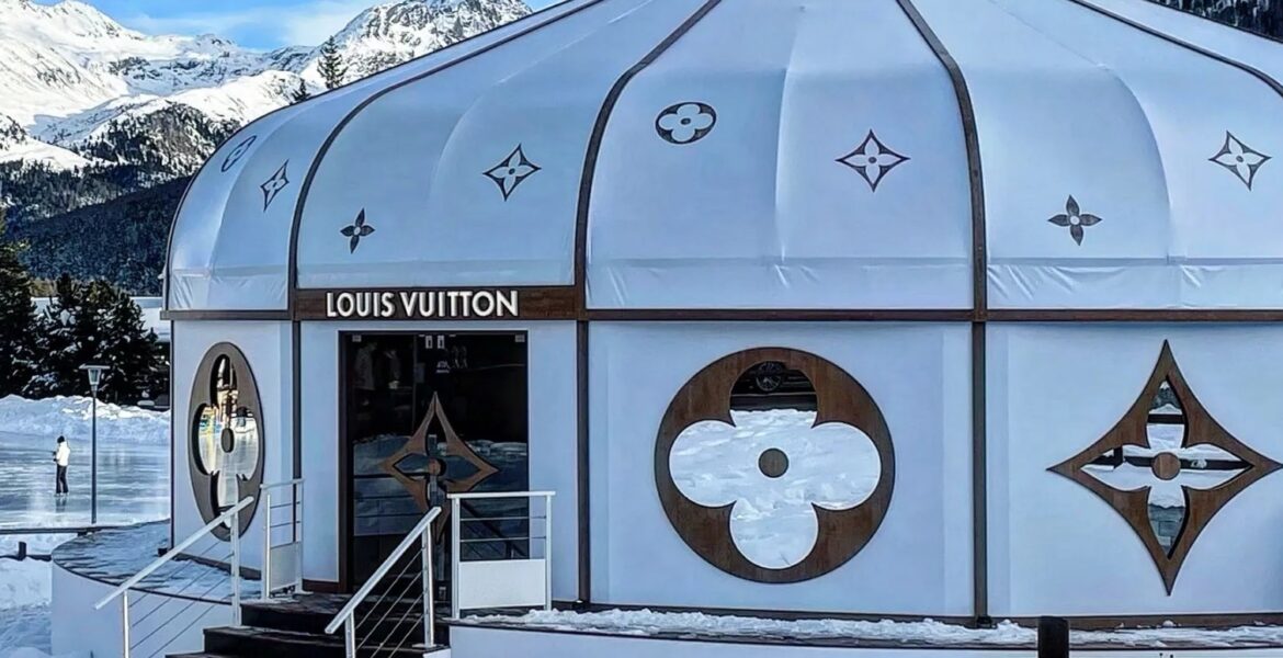 Discover the unique charm of Louis Vuitton Yurt in the snowy St. Moritz