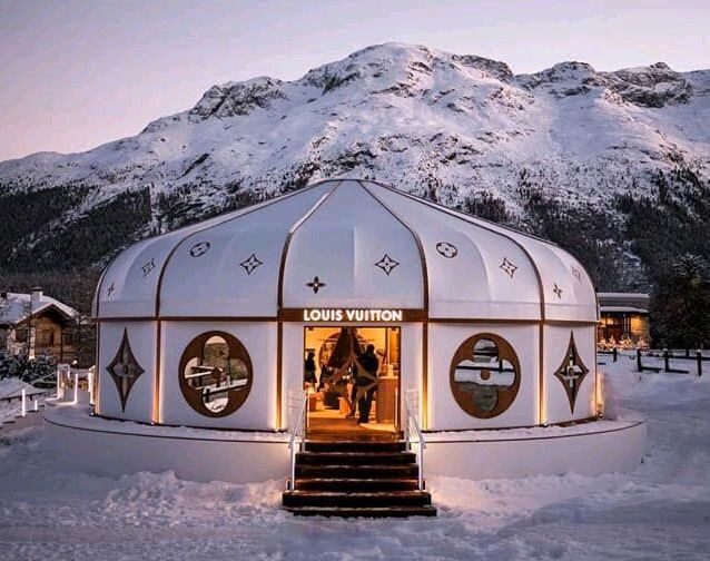 Discover the unique charm of Louis Vuitton Yurt in the snowy St. Moritz